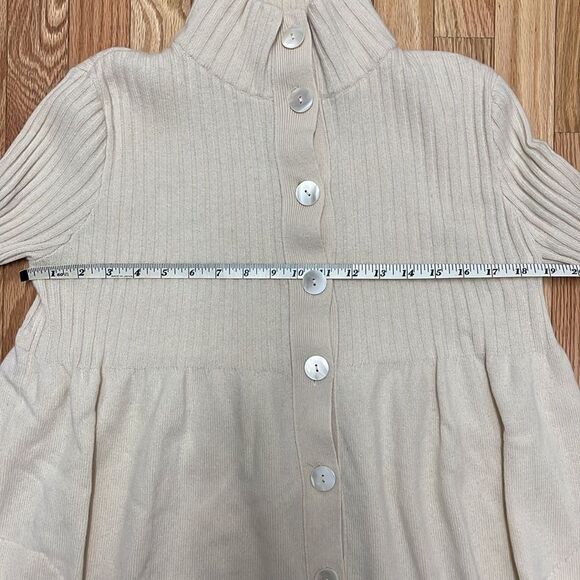 Autumn Cashmere Ivory Turtleneck Long Ribbed Cardigan - Picture 7 of 8